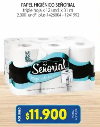 Colsubsidio Papel Higiénico Señorial 12 und x 31m oferta