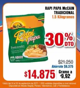 Alkosto Rapi Papa McCain Tradicional 1.5 kilogramos oferta