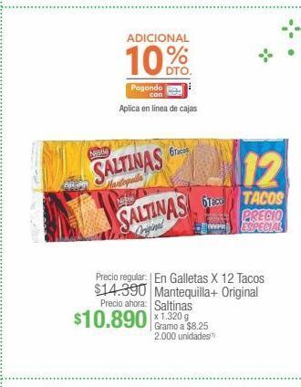 Jumbo Galletas saltinas x 12 tacos oferta