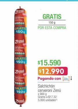 Jumbo Salchichón cerveroni zenú x 900g oferta