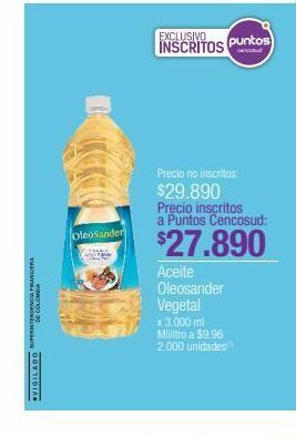 Jumbo Aceite oleosander vegetal x 3000ml oferta