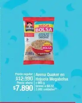 Jumbo Avena quaker en hojuela megabolsa x 960g oferta