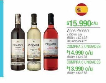 Jumbo Vinos peñasol x 750ml oferta