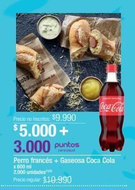Jumbo Perro francés + gaseosa coca cola x 600ml oferta