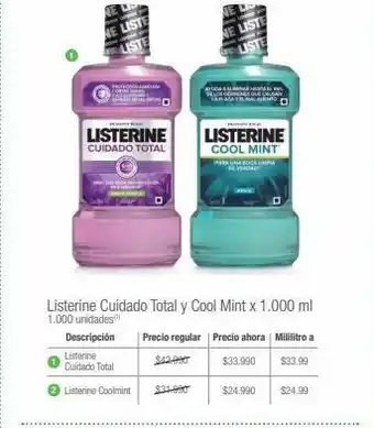 Jumbo Enjuague bucal listerine x 1000ml oferta