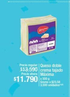 Jumbo Queso doble crema tajado máxima x 500g oferta