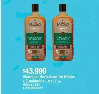 Jumbo Shampoo tío nacho x 2un x 415ml oferta