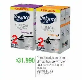 Jumbo Desodorante en crema clínical balance x 2un oferta