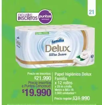 Jumbo Papel higiénico familia x 12 rollos oferta