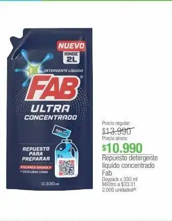Jumbo Repuesto detergente líquido fab oferta