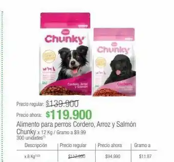Jumbo Alimento para perros cordero, arroz y salmón chunky oferta