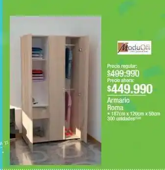 Jumbo Armario roma x 187cm x 120cm x 50cm oferta