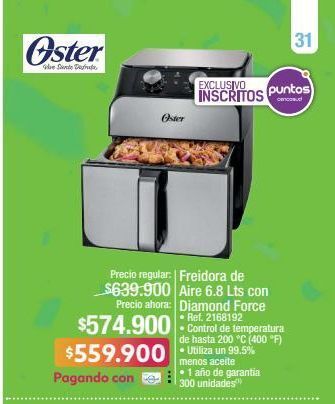 Jumbo Freidora de aire oster oferta
