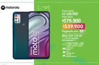Jumbo Celular motorola g20 128gb oferta