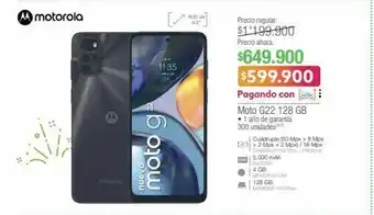 Jumbo Celular motorola g22 128gb oferta