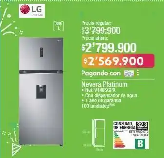 Jumbo Nevera platinum lg oferta