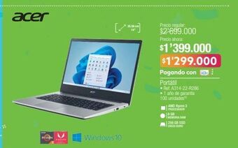 Jumbo Computador portátil acer oferta