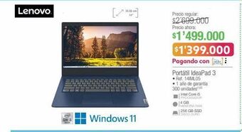 Jumbo Computador portátil lenovo oferta