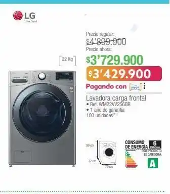 Jumbo Lavadora carga frontal lg oferta