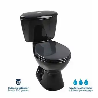 Tienda Cerámica Corona Combo manantial negro: sanitario, lavamanos con pedestal, grifería y accesorios oferta