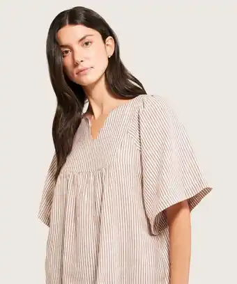 Pat Primo Blusa amplia manga corta preteñido a rayas oferta