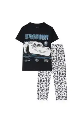 Pijama camiseta manga corta y pantalon azul cars