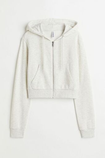 H&M Hoodie cropped con cremallera oferta