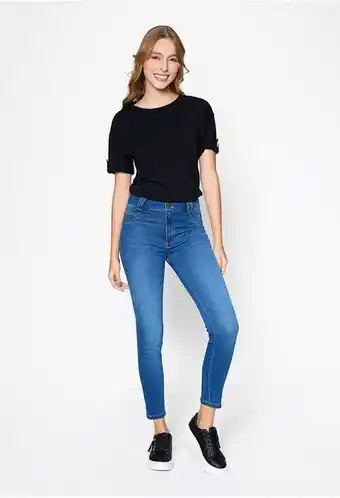 Jeans 5 bolsillos pretina ancha
