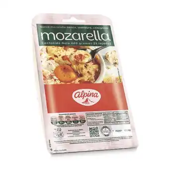 Makro Queso mozarella alpina tajado 400gen25u oferta