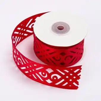 Panamericana Cinta de poliéster, 3.8 cm x 9 m, roja con arabescos oferta