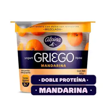 Yogurt griego mandarina alpina 150 gr