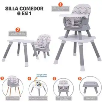 Linio Silla comedor bebe 6en1 priori sidney gris oferta