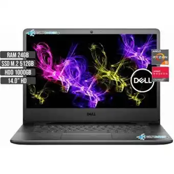 Linio Computador portatil dell amd ryzen 5 3450u ssd 512gb + hdd 1tb ram 24gb 14" hd oferta