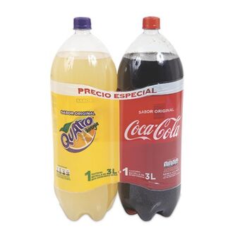 Makro Gaseosa cocacola 3l+ gaseosa quatro 3l oferta