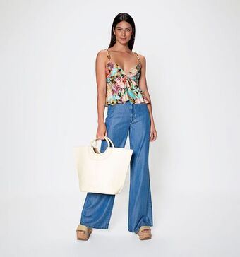 Studio F Blusa entorchada con espalda ruchada oferta