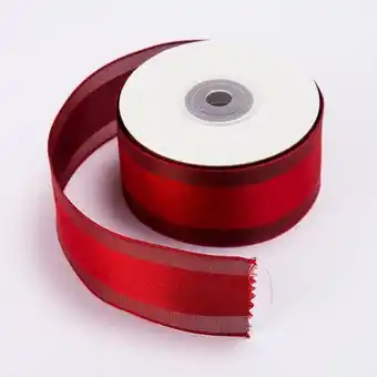 Panamericana Cinta de poliéster, 3.8 cm x 9 m, roja con líneas vino tinto oferta