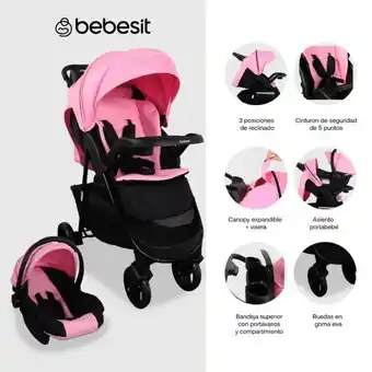 Éxito Coche travel system sienna rosado bebesit 5282p oferta