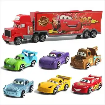 Éxito Tractomula con carros fricción de escala cars 1:24 con 6 vehículos oferta