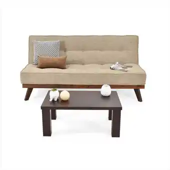 Éxito Sofá cama lucerna tela poliéster beige + mesa de centro lucerna oferta