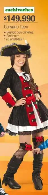 Jumbo Corsario teen • vestido con crinolina • sombrero oferta