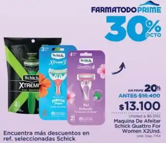 FarmaTodo Maquina de Afeitar Schick Quattro For Women 2Unid oferta