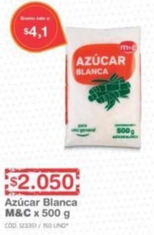 Makro Azúcar Blanca M&C 500g oferta
