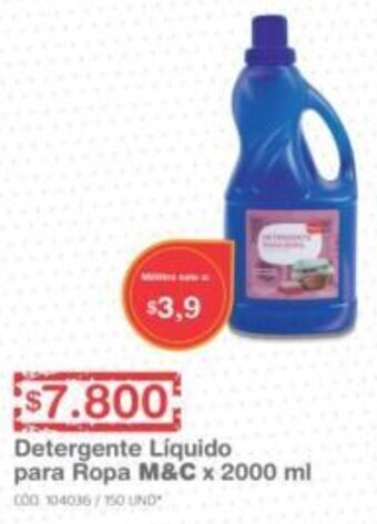 Makro Detergente Líquido para Ropa M&C 2000ml oferta