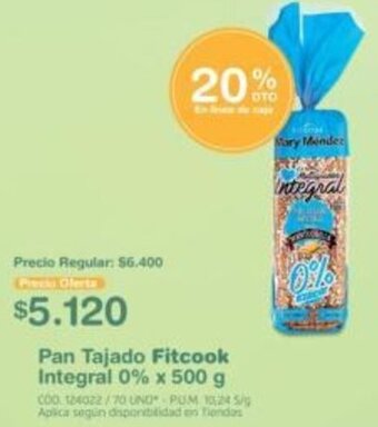Makro Pan Tajado Fitcook Integral 0% 500g oferta