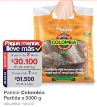 Makro Panela Colombia Partida 5000g oferta