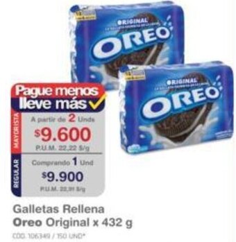 Makro Galletas Rellena Oreo Original 432g oferta