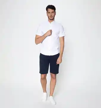 Studio F Camisa manga corta cuello nerú slim fit oferta