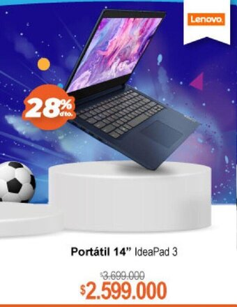 Alkosto Lenovo Portatil 14" Ideapad 3 oferta