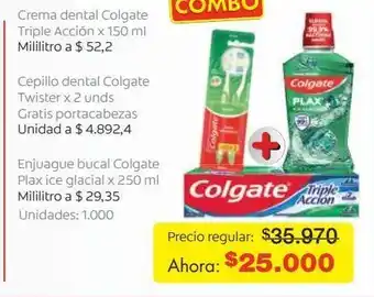 Metro Crema dental + cepillo dental + enjuague bucal colgate oferta