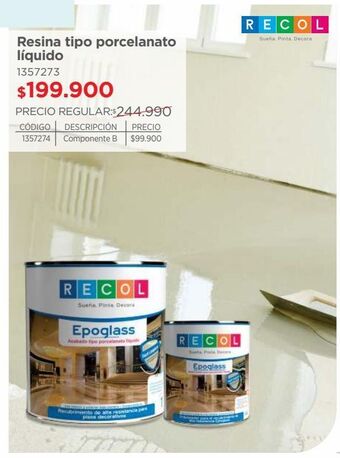 Easy Resina epoglass galón componente a oferta
